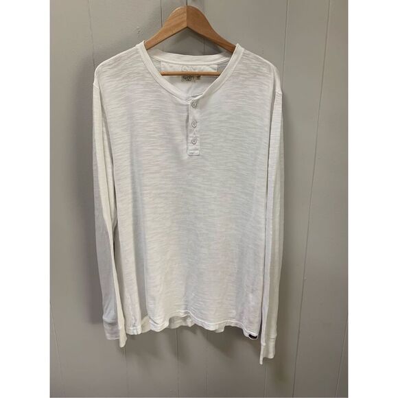 Faherty Men's White Henley Shirt 100% Cotton Long Sleeve Soft Knit XL - Picture 3 of 10